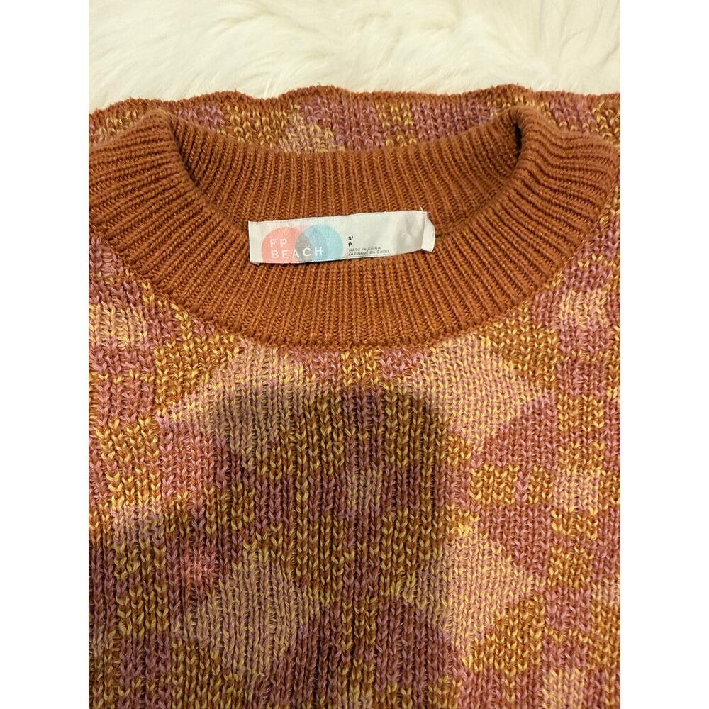 Free People FP Beach Sweater Small Chunky Knit Boho Oversized Pullover - Picture 3 of 3